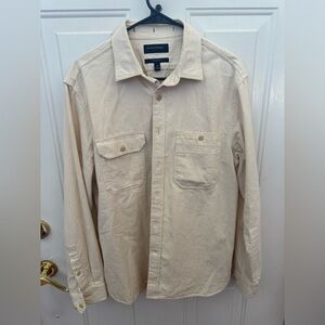 Banana Republic Button Down Denim Shirt - Crème Standard Fit Med. Preppy Classic